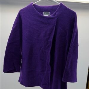 JM Collection Rich Purple Cardigan